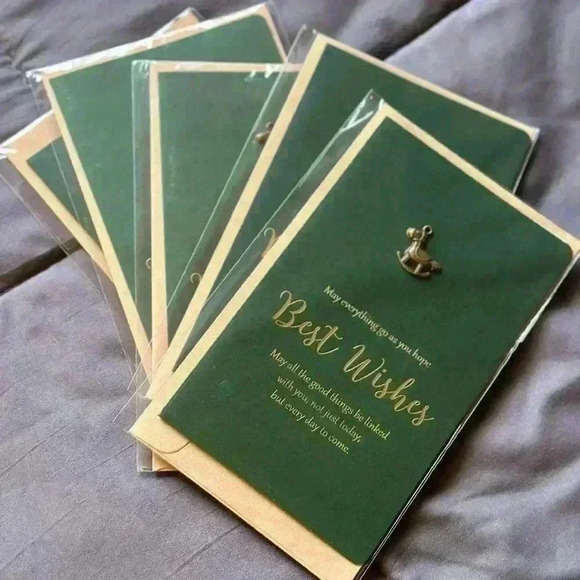 5* Xmas/New year Best Wishes Vintage Style Greeting Cards - Picture 3 of 4